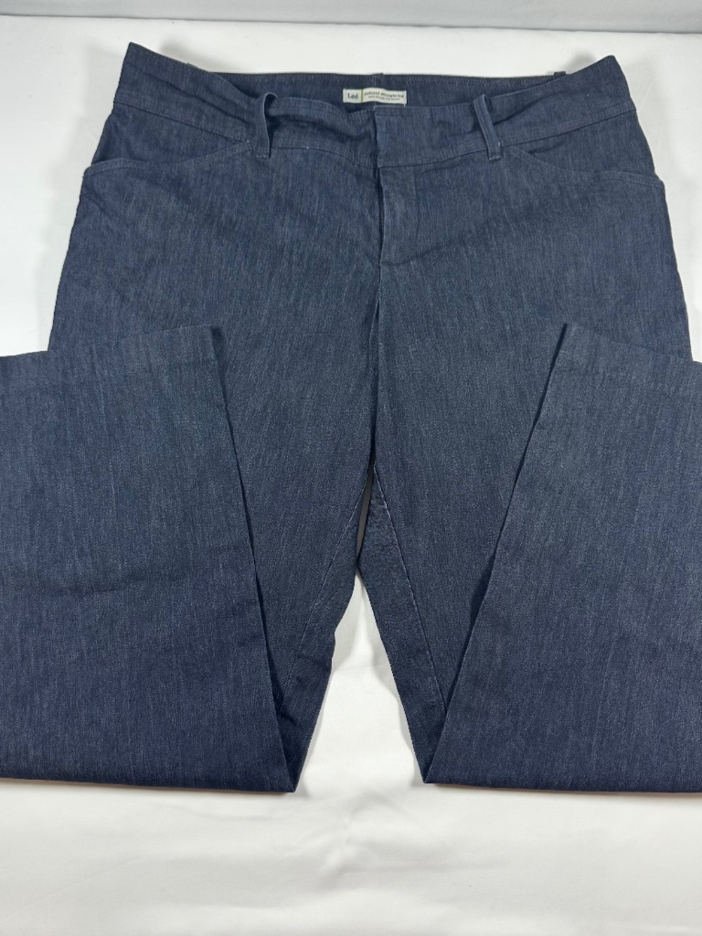 Lee Natural Straight Leg Just Below The Waist Women's Pants Size 16W Blue Denim
